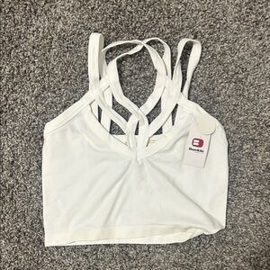 Buckle White Strappy Crop Top